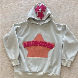 Aelfric Eden Cream Hoodie with Pink and Orange Star
